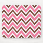 Pink and brown zigzag chevron pattern mousepad