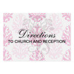 Pink and dark pink boho chic damask business cards