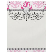 Pink and dark pink boho chic damask full color flyer