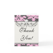 pink and deep grey large damask cards
