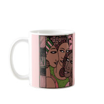 Pink and Green African American Women Mug