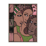 Pink and Green African American Women Postcard