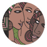 Pink and Green African American Women stickers