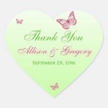 Pink and Green Butterflies Sticker