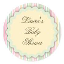 Pink and Green Candy Striped Gift Label