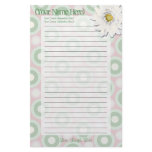 Pink and Green Daisy Personal Stationery