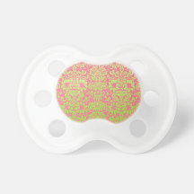 Pink and Green Damask Pacifier