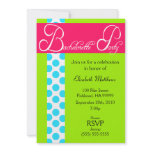 Pink and Green Dots Bachelorette Party Invitation