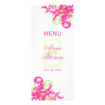 Pink and Green Flourish Menu Card Announcements