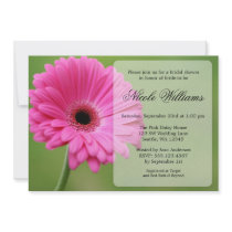 Pink and Green Gerbera Daisy Bridal Shower Invites