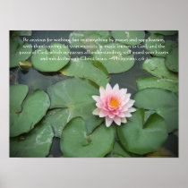 Pink and Green Lily Pad Flower w/Bible Verse Posters