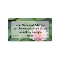 Pink and Green Lily Pad Pretty Photograph Address Label