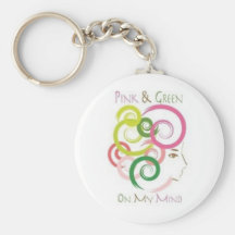 Pink and Green on My Mind Key Chains