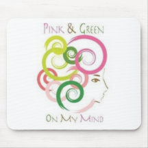 Pink and Green on My Mind Mouse Pads