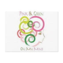 Pink and Green on My Mind Post Card