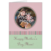 Pink and Green Photo Frame Mother's Day Card