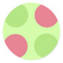 Pink and Green Polka Dot Sticker