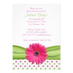 Pink and Green Polka Dots Baby Shower Invitation