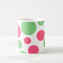 Pink and Green Polkadot Mug