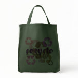 Pink and Green Recycle Logo Reusable Grocery Bag