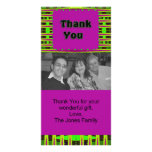 pink and green thank you photo card template