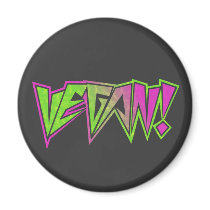 Pink and Green Vegan Magnets