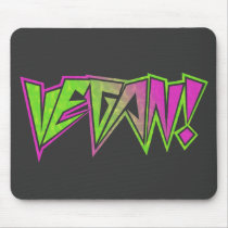 Pink and Green Vegan Mouse Pad