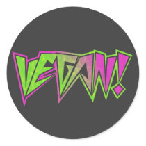 Pink and Green Vegan Stickers