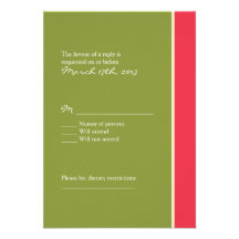 Pink and Green Wedding RSVP Personalized Invitation