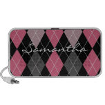 Pink and Grey Argyle Pattern Personalized Speaker speakers