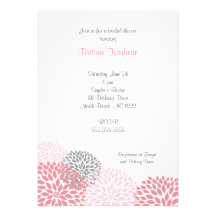Pink and Grey Dahlia Baby or Bridal Shower Invite