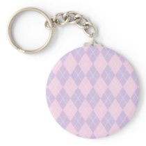 pink and lavender argyle pattern key chain