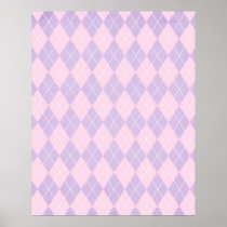 pink and lavender argyle pattern poster