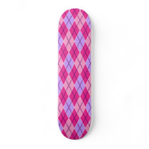 Pink and Lavender Argyle Patterns Skateboard Decks