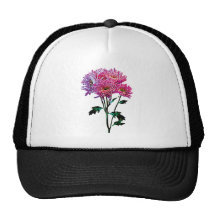 Pink and Lavender Mums Mesh Hat