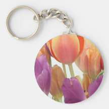 Pink and Lavender Tulips Keychains