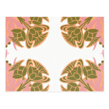 Pink and Olive Floral Post Cards