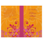 Pink and Orange Abstract Floral Wedding Program