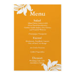 Pink and Orange Damask Wedding Menu Personalized Invitation