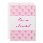 Pink and Orange Flower Pattern. Personalized Invitations