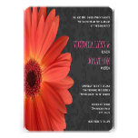 Pink and Orange Gerber Daisy Wedding Custom Invitation