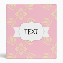 Pink and Orange Ornamental Pattern Binder