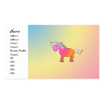 Pink and orange unicorn business cards