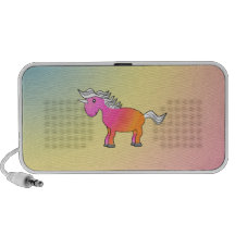 Pink and orange unicorn mini speaker