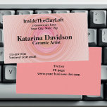 Pink and Peach Pastel Spirals Business Card Templates