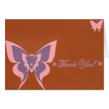 Pink and Purple Butterfly Thank You Card