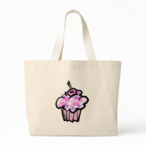pink and purple clouds cupcake canvas bags