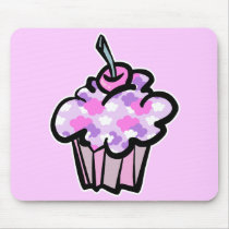 pink and purple clouds cupcake mouse mat