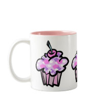 pink and purple clouds cupcake coffee mug