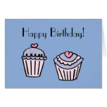 Pink and Purple Cupcakes Birthday Card
